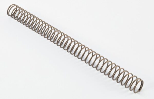 Close-up of a metal coil spring.