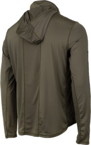 Olive green hoodie back view