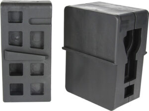 Black rubber parking curb blocks