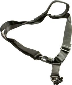 Black shoulder strap with quick-release buckle