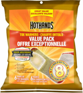 HotHands toe warmers value pack packaging.