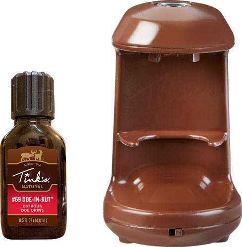 Tink's doe urine bottle and brown scent dispenser