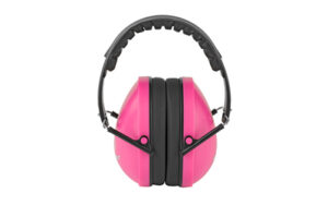 Pink noise-canceling headphones front view