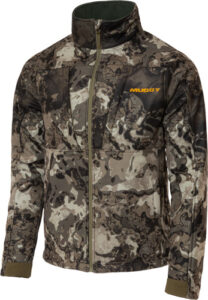 Camouflage hunting jacket with logo