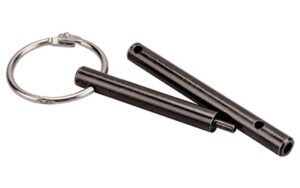 Black keychain metal split pin tool