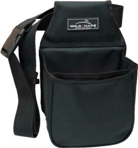Black shooting bag with shoulder strap