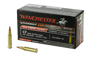 Winchester Varmint HV ammunition box and cartridges