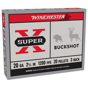 Winchester Super X Buckshot 20 GA ammunition box