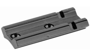Black metal base with screw holes for mounting