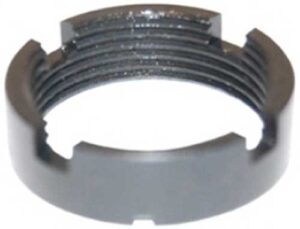Metal castle nut for firearm assembly