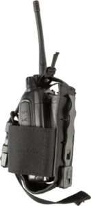 Portable two-way radio in a holder