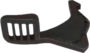 Black metal guard bracket component