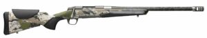 Camouflage hunting rifle with scope and barrel muzzle.