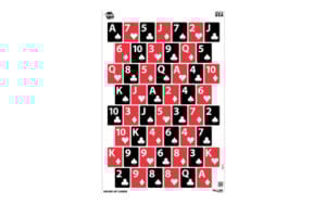 Pattern of playing cards in grid layout.