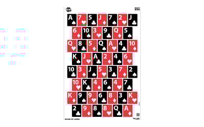 Pattern of playing cards in grid layout.