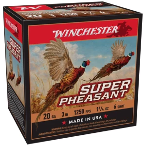 WINCHESTER SUPER PHEASANT 20GA - 1-1/4OZ #6 1250FPS 25RD 10BX/C