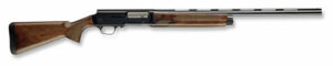 Long shotgun with wooden stock and metal barrel.