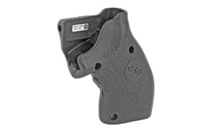 Black ergonomic gun grip with textured surface