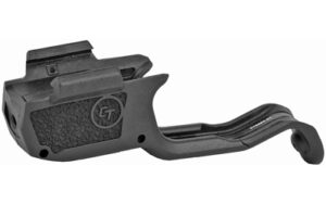 Laser sight accessory for firearms, black and compact.