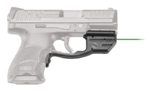 Handgun with laser sight attachment.