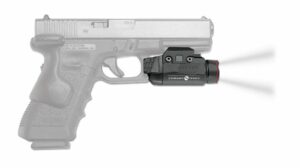 Gun with tactical flashlight attached underneath.