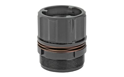 Black metal cylindrical industrial connector component