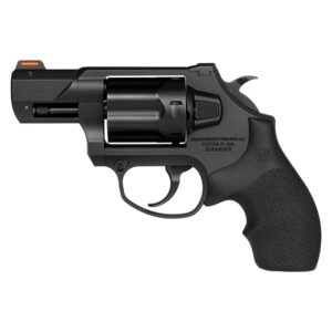 Black revolver firearm side view