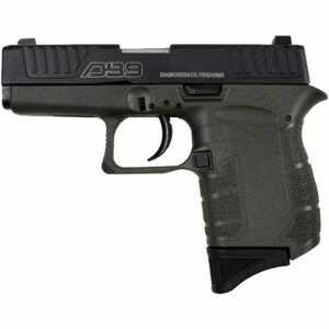 Semi-automatic handgun, compact, green and black