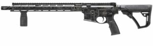 Modern black tactical rifle side view