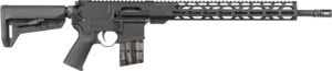 Black semi-automatic rifle with long barrel