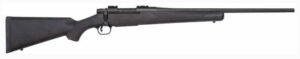 Black hunting rifle with a long barrel