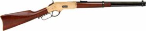 Lever-action rifle with wooden stock