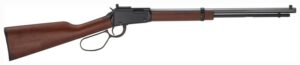 Lever-action rifle with wooden stock and barrel