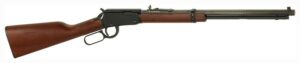 Lever-action rifle with wooden stock and barrel