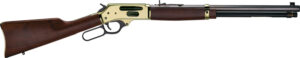 Lever-action rifle with wood and metal finish