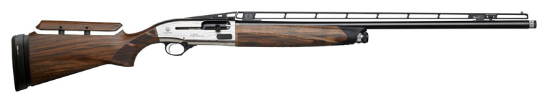 Side view of a semi-automatic shotgun.