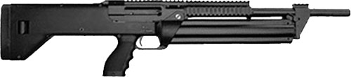Black tactical shotgun with rail system