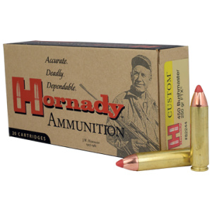 Hornady ammunition box with bullets shown
