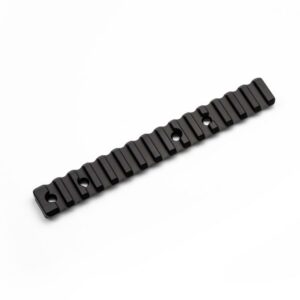 Black Picatinny rail with mounting holes