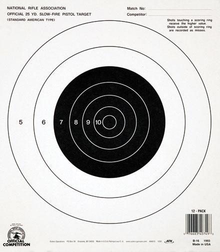 Champion Official NRA Targets B-16 25 yd. Slow Fire 100/Pack