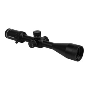 Rifle scope with adjustable magnification and turrets