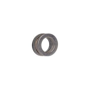 Metal washers stacked on white background