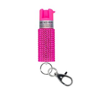 Sabre Jeweled Pepper Spray with Key Ring Pink