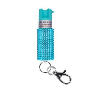 Sabre Jeweled Pepper Spray with Key Ring Teal