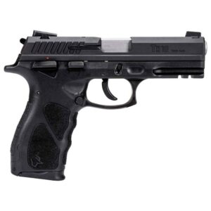 Black semi-automatic handgun side view