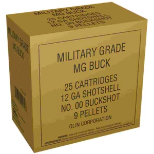Winchester Military Grade Shotshells 12 ga 2-3/4" 9 plts #00 25/ct
