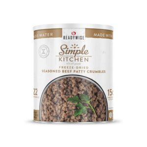 Readywise Simple Kitchen Freeze-Dried Seasoned Beef Patty Crumbles 22 Serving