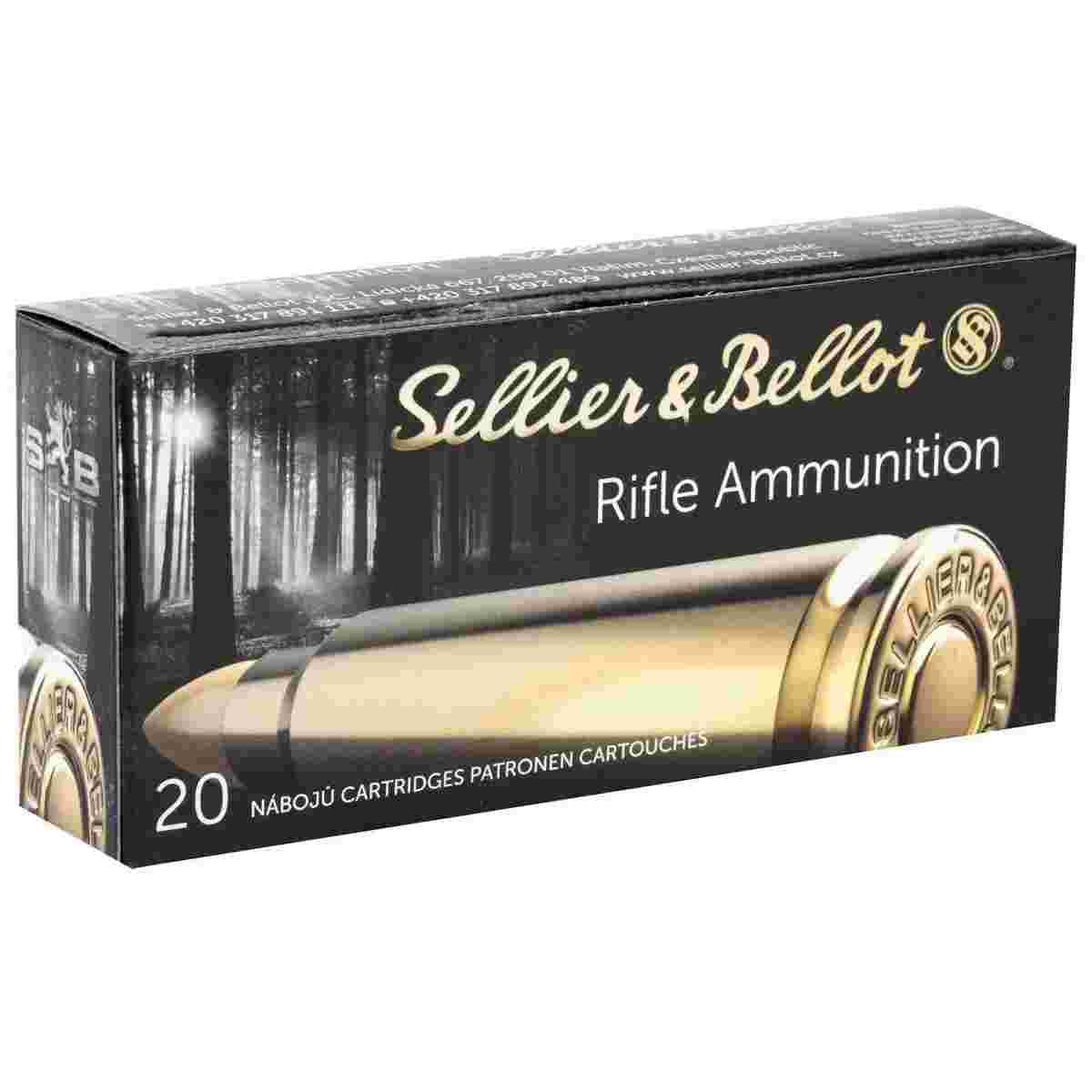 Sellier & Bellot rifle ammunition box, 20 cartridges.