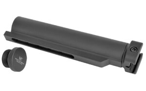 Black gun buffer tube with cap