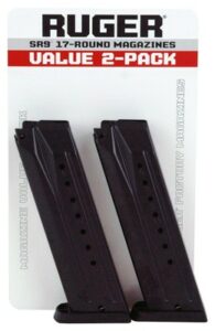 RUGER MAGAZINE SR9 9MM LUGER - 17RD BLUED STEEL 2-PACK